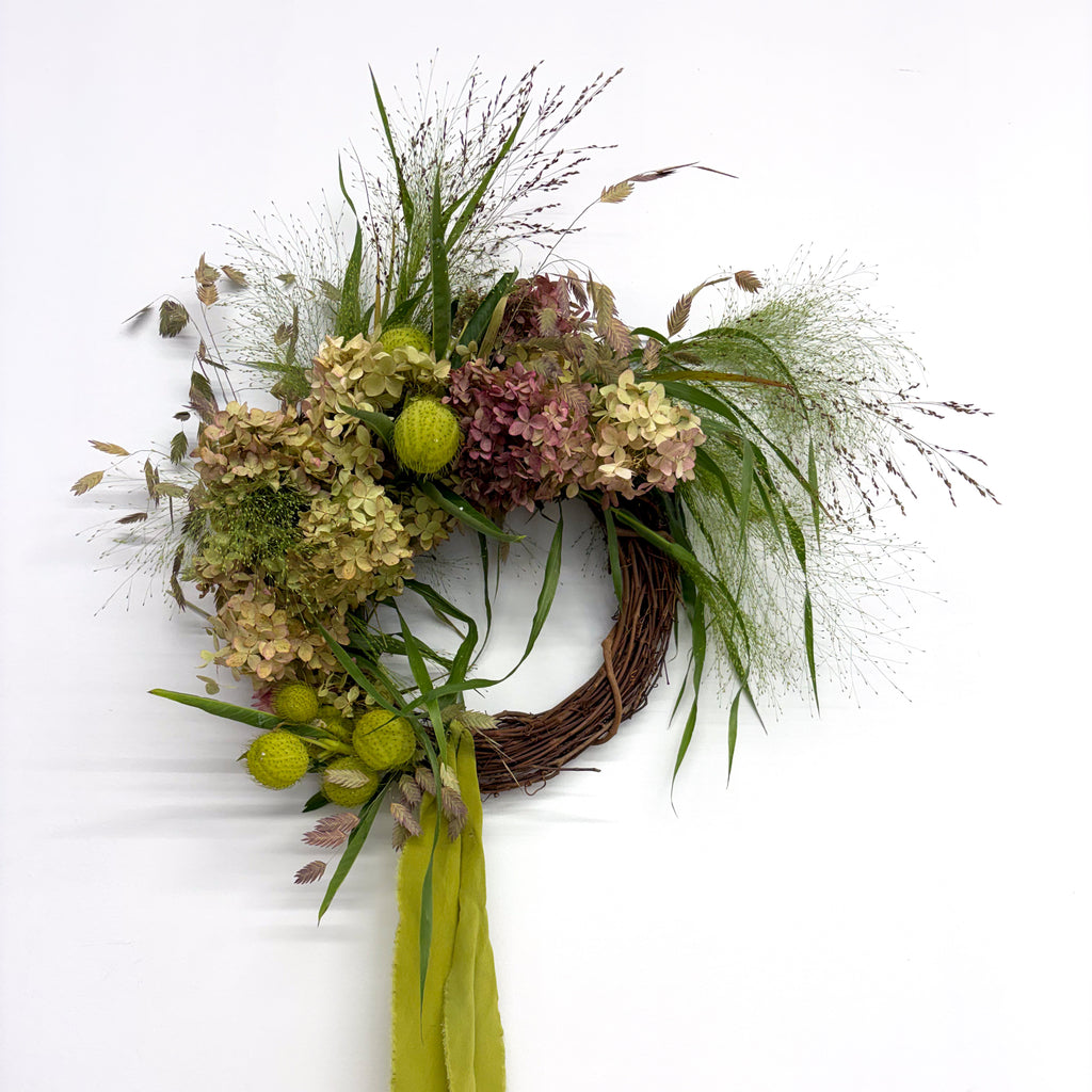Autumn Dried Floral Wreath - Wild Meadow