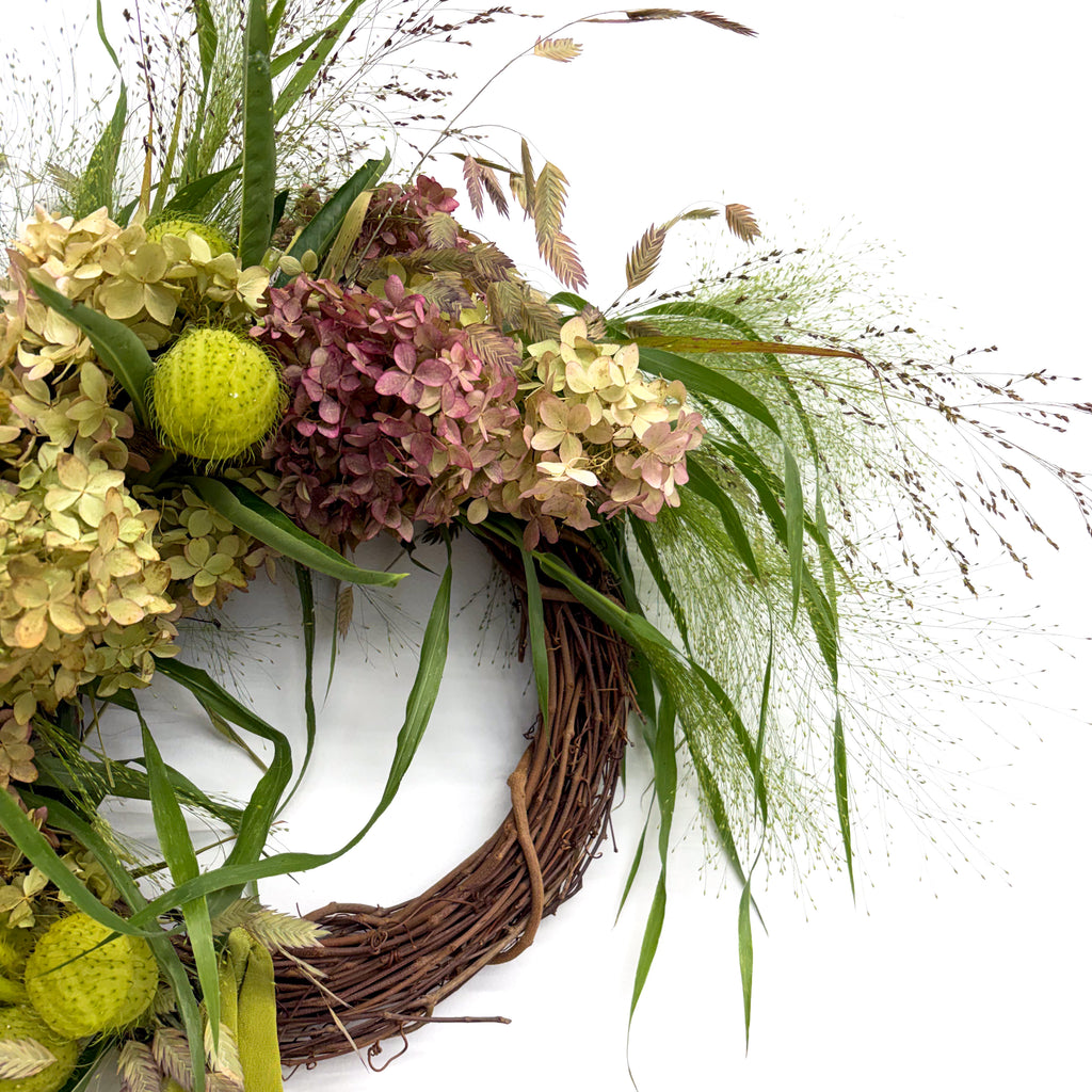 Autumn Dried Floral Wreath - Wild Meadow
