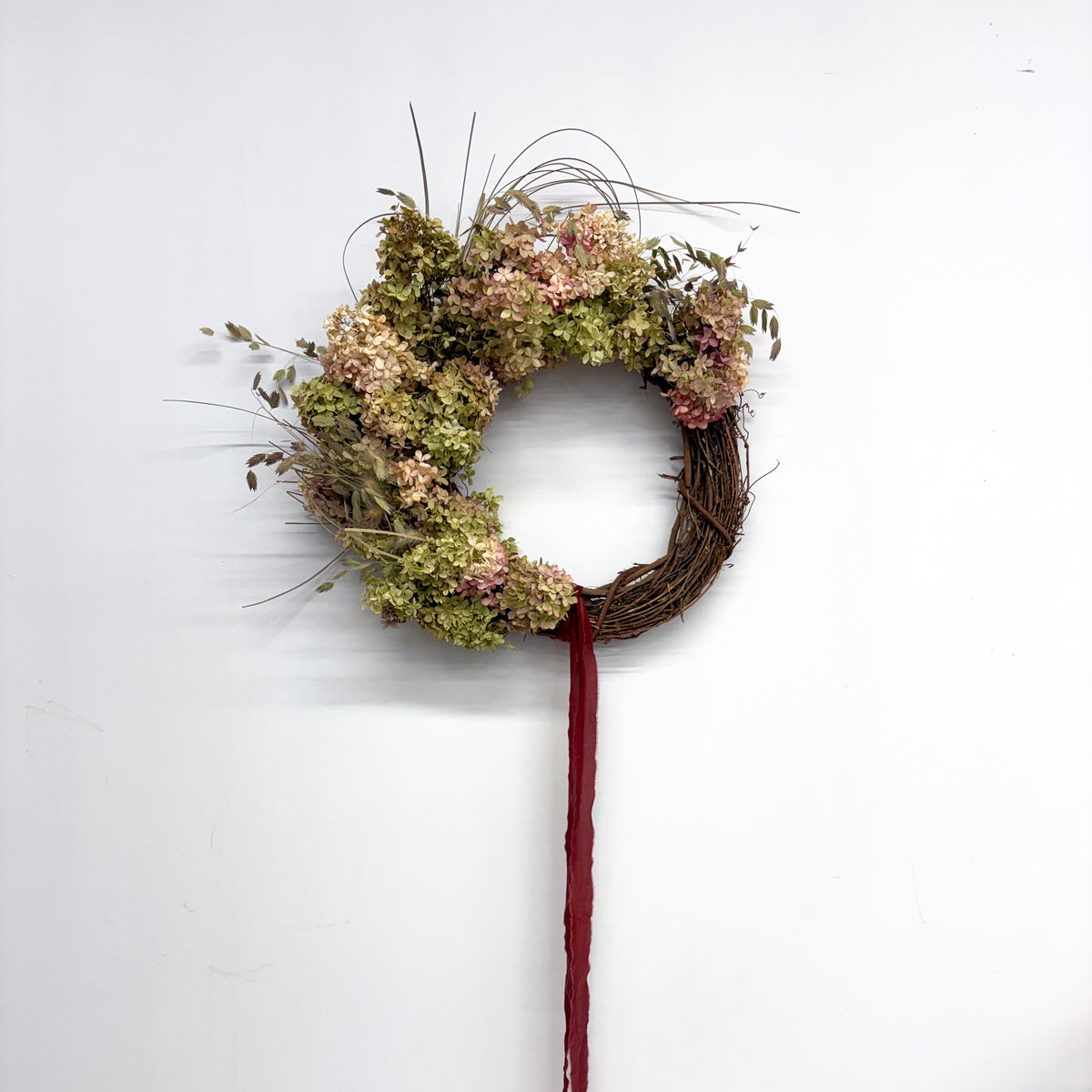 Autumn Dried Floral Wreath - Blush & Bramble