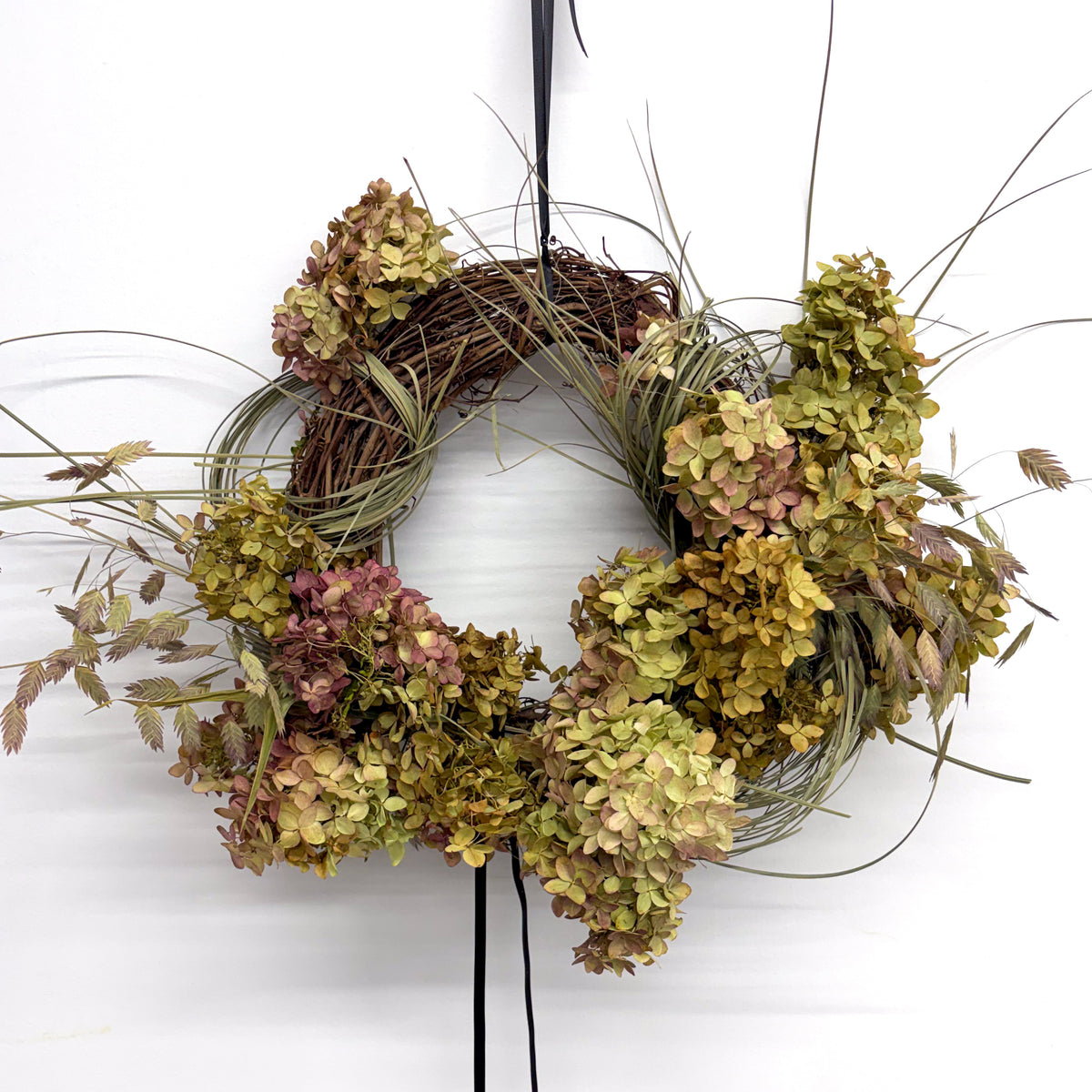 Autumn Dried Floral Wreath - Olive & Oat
